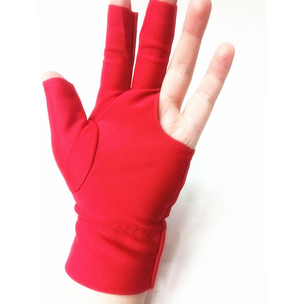Billiard Gloves Three Finger Snooker Glove Lycra Spandex Anti Slip Unisex