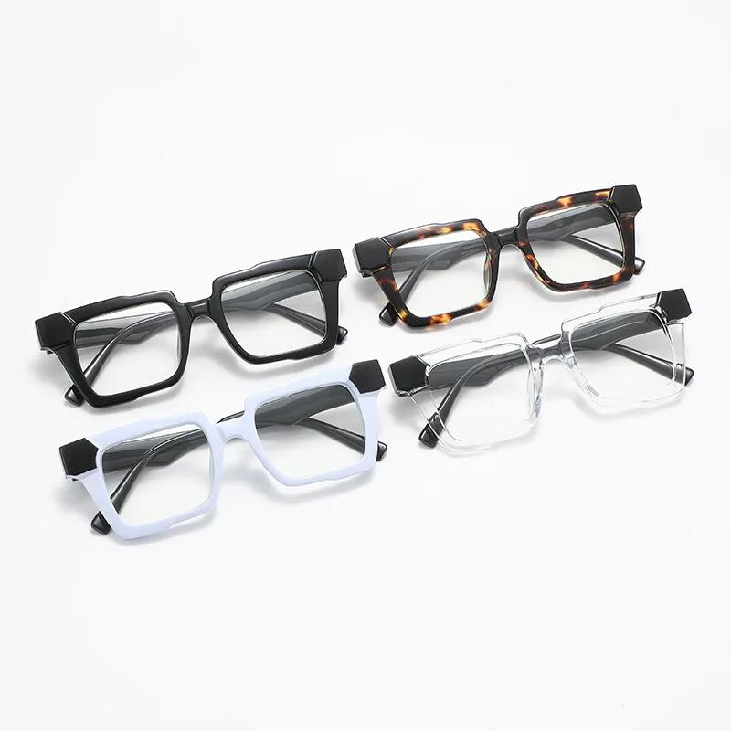 Vintage Stylish Large Frame Pochromic Myopia Glasses Designer Luxury Color Changing Anti-blue Light Near Sight Eyeglasses