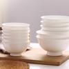 Linpan Pure White Bone China Noodle Bowls, Set of 4