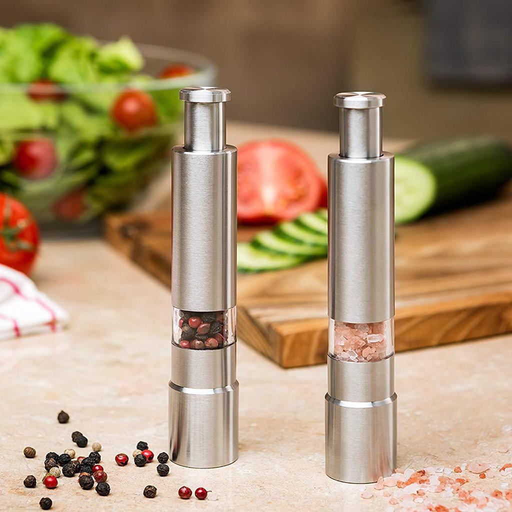 Sagit Stainless Steel Thumb Push  Pepper   Grinder Mill Muller Stick