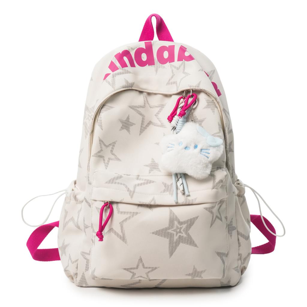 Schoolbag Star Printed Backpack Women's Large Capacity 11-inch Computer Bag Junior High School Student High School Student College Student Commuter
