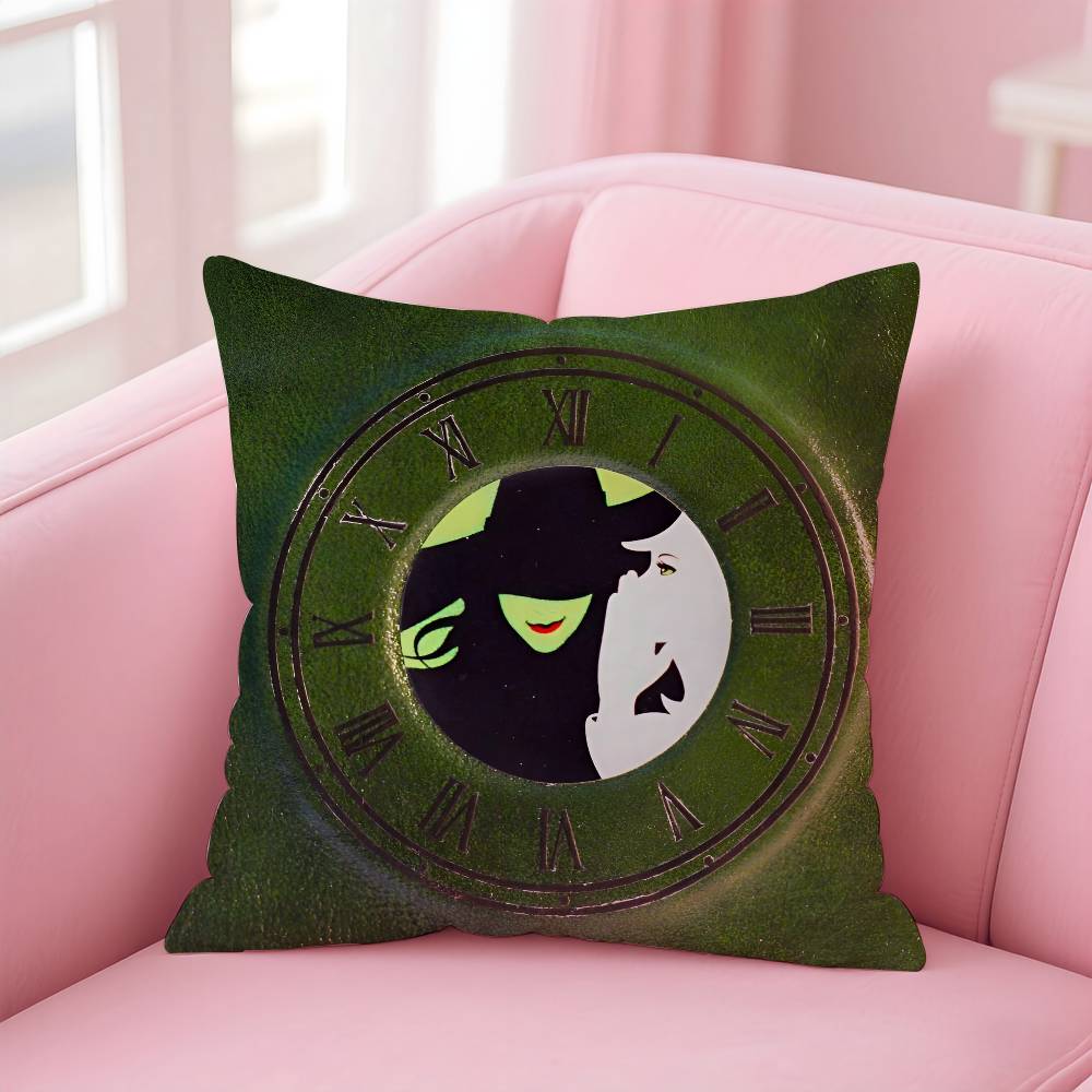 Vintage Movie W-Wicked Anime Pillow Case Anti-Dustmite Pillowcase Invisible Zipper Silky Short Plush Sofa Cushion Cover