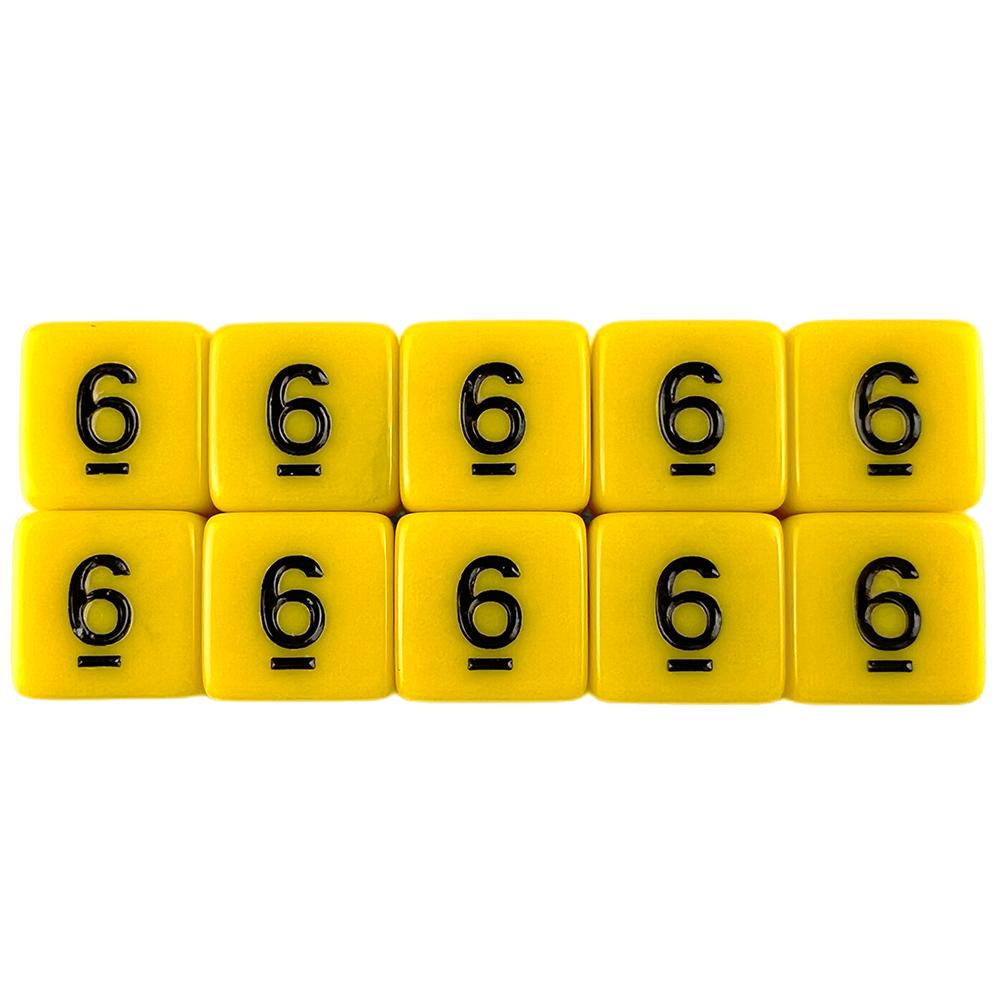 10pcs 6 Sided Dice Digital Game Dice for DND Board Game