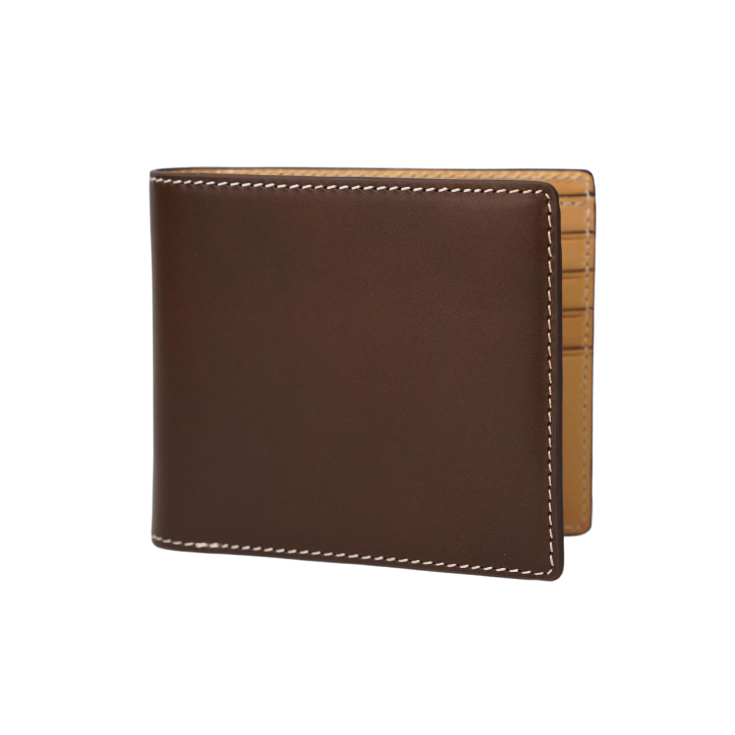 

Premium Italian Leather Genuine Holds 8 Cards [MASSENI] Men s Bi-fold Wallet, Tan, Leather, Lightweight, (Dark Brown)