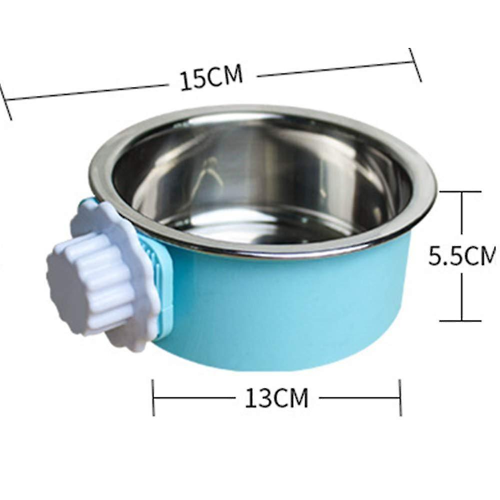 2-in-1 Stainless Steel Pet Hanging Bowl, Puppy Crate Water Bowl Water Dispenser