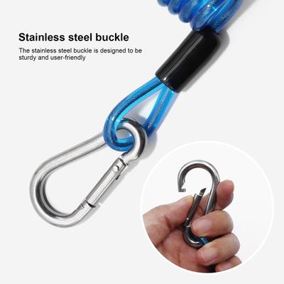 2-Pack Connector Ring TPU Material Anti-Lost Lanyard 304 Stainless Steel for PVC Inflatable Boat Kayak SUP Surfboard