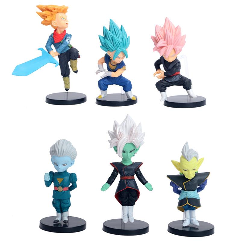 

6Pcs Anime Dragon Ball Super Future Vol.7 WCF Series Model Goku Black Zamasu Vegetto Trunks Gowasu Grand Priest Toy Doll Figure Premium Quality No box