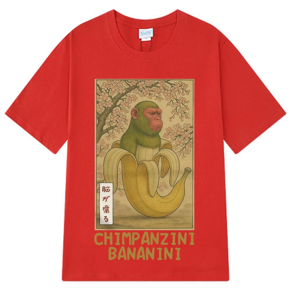 2025 Summer Chimpanzini Bananini Funny Banana Monkey Meme Tshirts Mens Women Humor Style Oversized Cotton Leisure Tees S