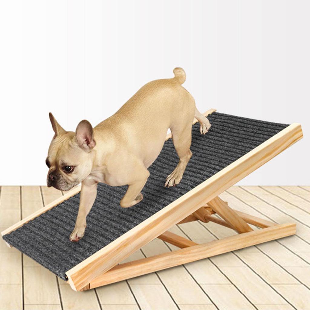 Opvouwbare Houten Huisdierenloopplank voor Katten & Oudere Honden - Verstelbare Hoogte voor Sofa & Auto Toegang