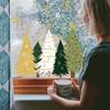 Reusable PVC Material Christmas Window Clings No-Glue Glass Decals New Static Stickers Winter