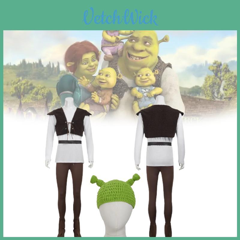 Shrek Character Costume With Vintage Style Polyester Material For Cosplay Events