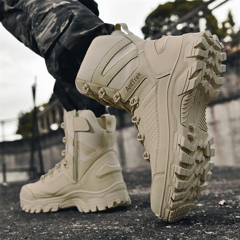 Men Tactical Boot Ankle Waterproof Desert Military Hunting Hiking Shoes Unisex Lace Up Male Army Brand Motorcycle Climbing Shoes
