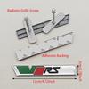 AAAJA1 NEW 3D Metal Car Letters Logo VRS Front Grille Side Fender Trunk Badge Label For Skoda VRS Sticker Emblem Auto Accessories