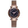 Women Fashion Luminous Numbers Starry Sky Quartz Watch Magnetic Wristwatch Buckle