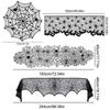 Halloween Lace Spider Web Table Runner Tablecloth Halloween Black Fireplace Mantel Cover for Home Party Halloween Decoration