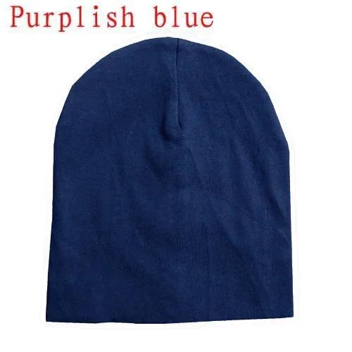 0-3 Years Old Solid Children Knitted Hat Newborn Baby Winter Cotton Warm Cap Spring Autumn Toddler Beanie Boy Girl Hats 6M-3Y темно-синий