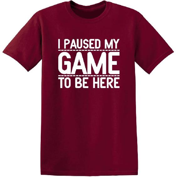 I Paused My Game To Be Here Funny T Shirt | Humor Mens Graphic Tshirts Fun Tee - USA Printed Men Novelty T Shirts