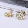 European-American Snowflake White Diamond Stud Earrings - Christmas Collection