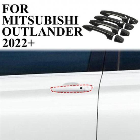 For Mitsubishi Outlander 2022 2023 Carbon Fiber Exterior Door Handle Cover Trim