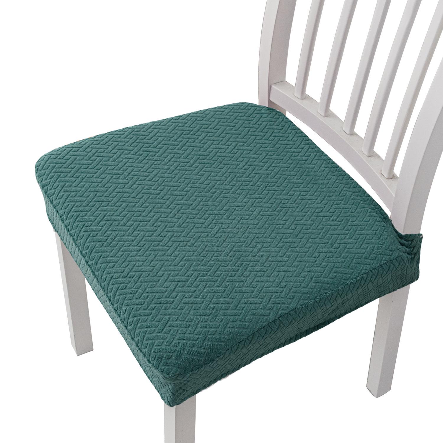 

Solid Color Elastic Jacquard Chair Cushion Cover for Hotel and Home Dining Chairs Type T05 (200gsm)