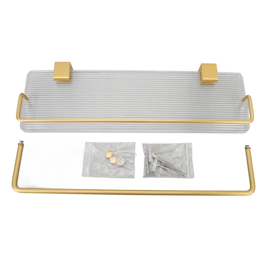 Schweberegal mit Handtuchstange Wandmontiert Acryl Aluminium Badezimmer Handtuchhalter Halter für Wohnzimmer Küche Schlafzimmer