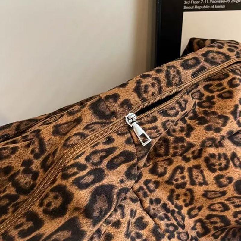 Yogodlns Large Leopard Shoulder Bags Women Fashion Big Packages Lazy Style Hobo Bags Autumn And Winter Leisure Or Travel Bags