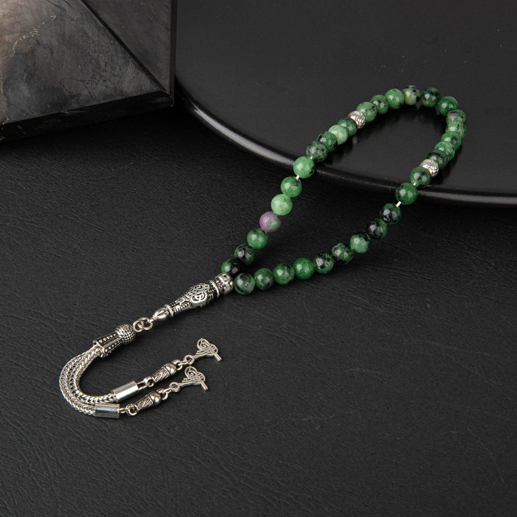 Modlitební korálky z přírodního kamene Anyolit 33 kusů – 6 mm