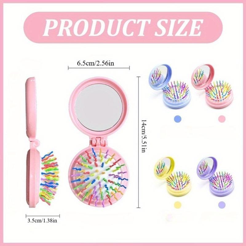 20 Pack Foldable Travel Mirrors Round Portable 2 In 1Mini Combs for Women Girl Compact and Small with Mirror for Hair Brushing