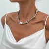 Star Women Necklaces Gold Collarbone Chain Hip Hop Imitation Pearl Chian  Lady Jewelry