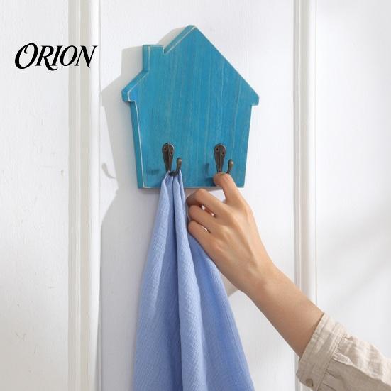 Self Adhesive Wood Hooks for Home House Shape Wall Storage Hook, Strong Traceless Decorative Entryway Organization And American Style Hanger