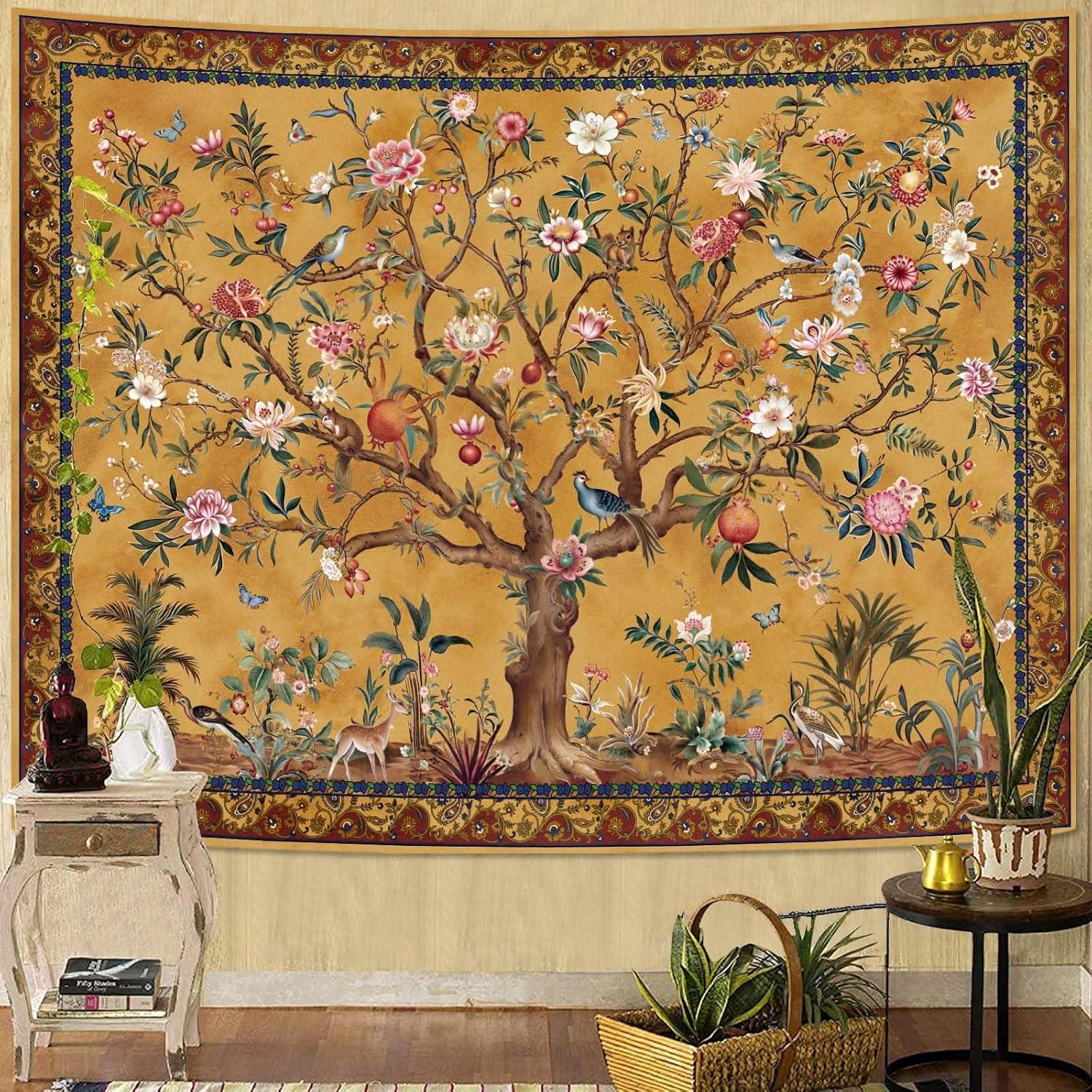 Faxdong Boho Tree of Life Tapestry 75x100