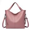 Large capacity middle-aged mother bag fashionable luxury soft leather women's handbag zipper on both sides solid color women's shoulder bag