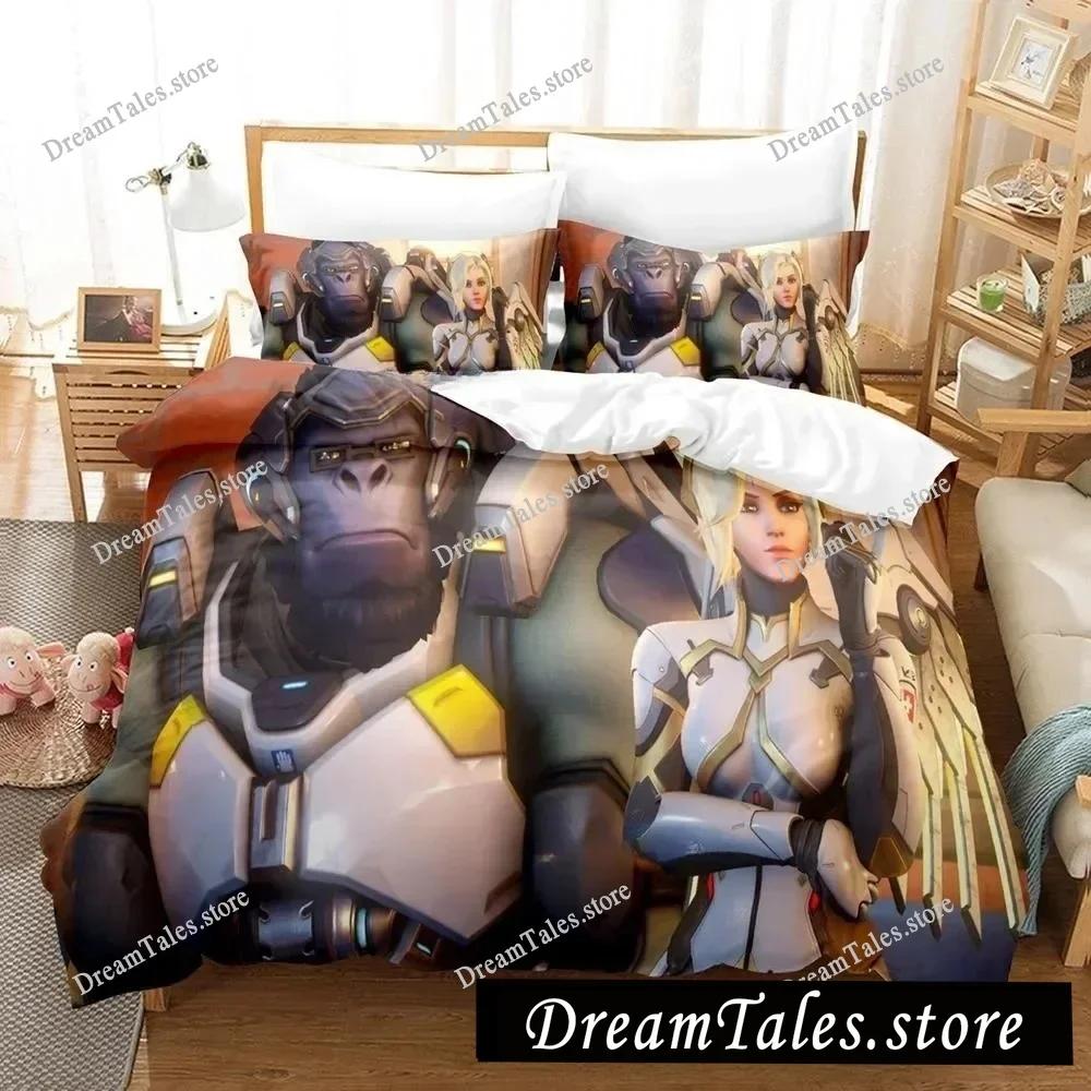 New Overwatch 2 Invasion Bedding Set Single Twin Full Queen King Size Bed Set Adult Kid Bedroom Duvet Cover Sets 3D Print Game
