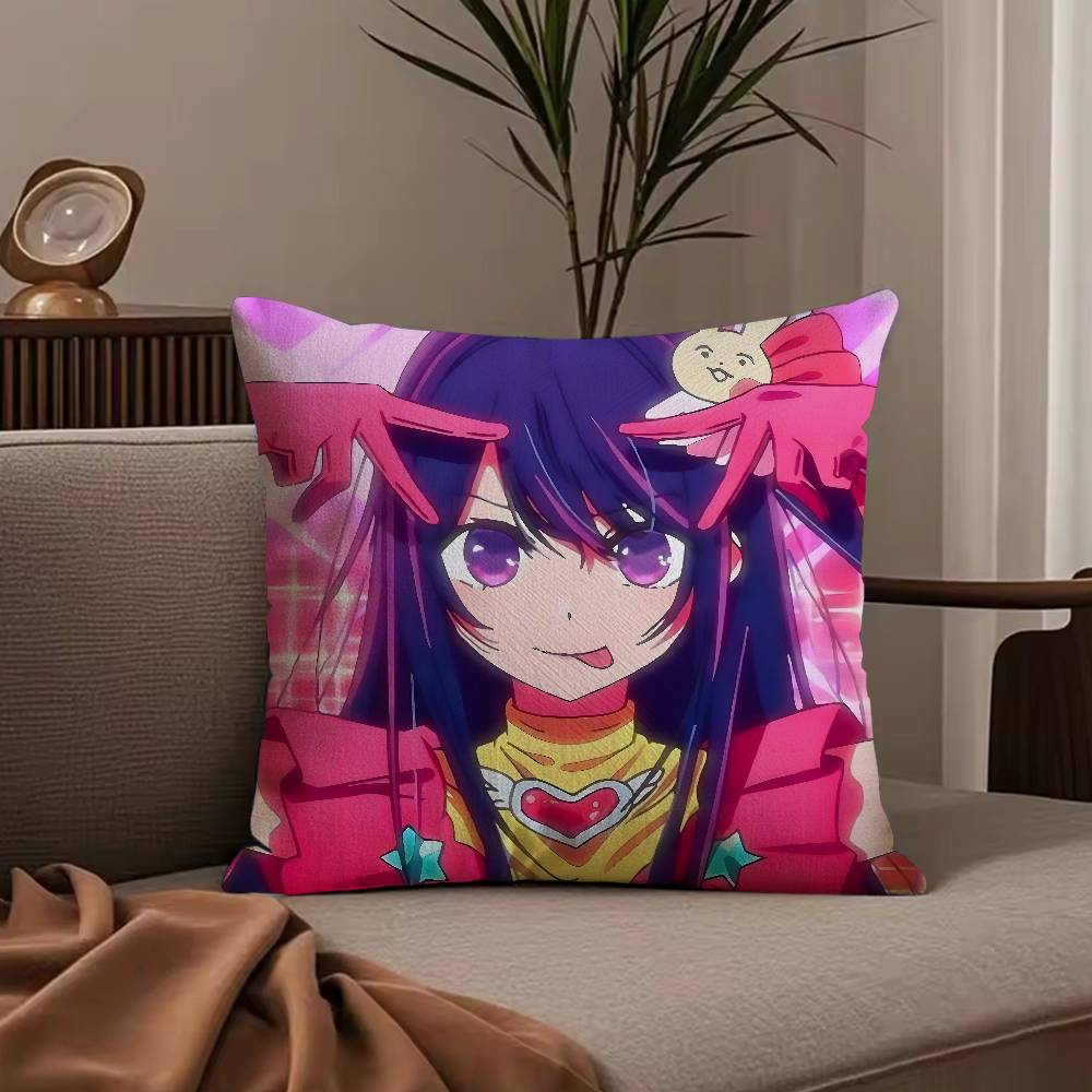 Hot Anime Oshi no Ko Hoshino Ai Pillow Case Anti-dustmite Pillowcase Invisible zipper silky short plush Sofa cushion cover