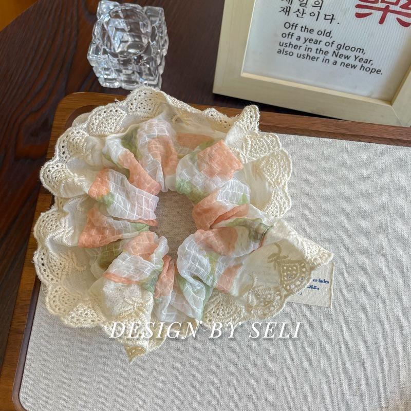 Scrunchie Multi Styles Floral Plaid Soft Fabric Minimalist Versatile Women Hair Tie Hair Accessories