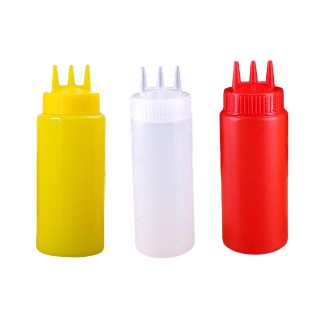 Ketchup Bottle Press, Container with Three Holes for Outdoor Restaurants