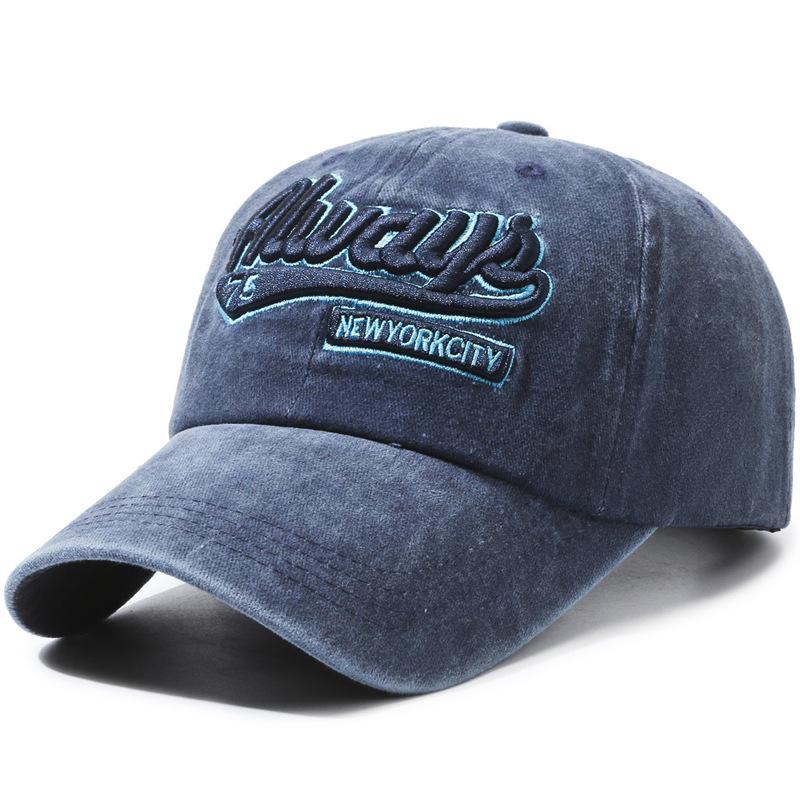 Washed letter embroider peaked cap, trendy outdoor fashionstylish street women's sunshade baseball hat for men