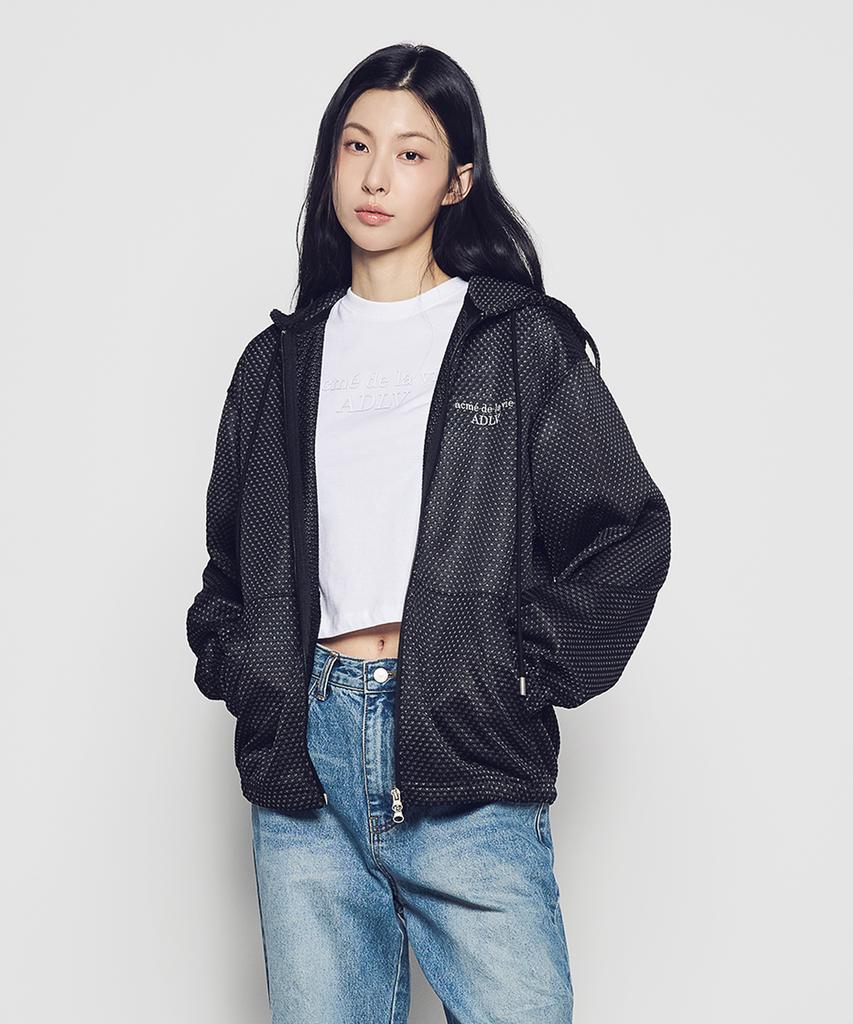 Color Mix Mesh Hoodie Zip Up (2 Color)