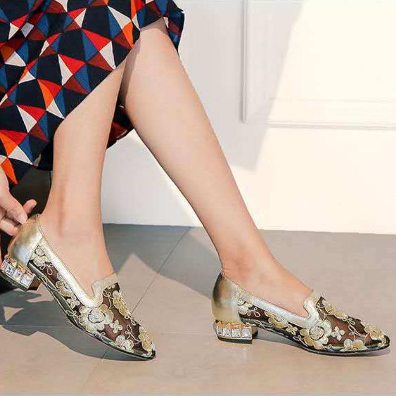 Купить Женские лоферы, модные элегантные туфли на среднем каблуке ...