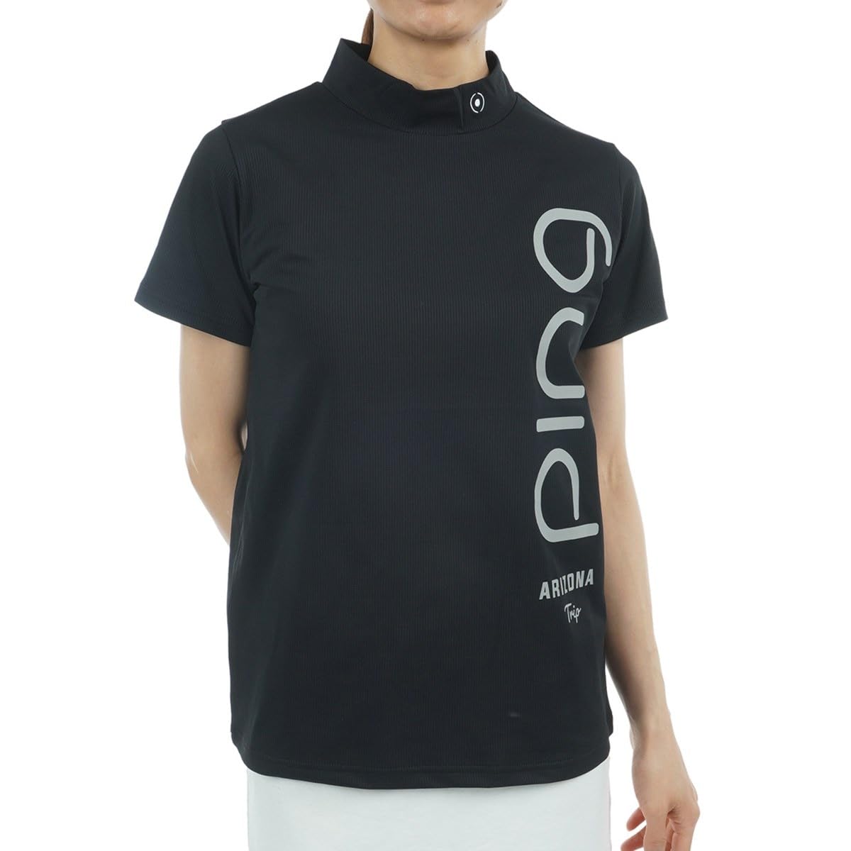 

shirt Golf innerwear LL [Pin Apparel] Women s short-sleeved high-neck (one-point logo) / / 622-5167202 010_Black