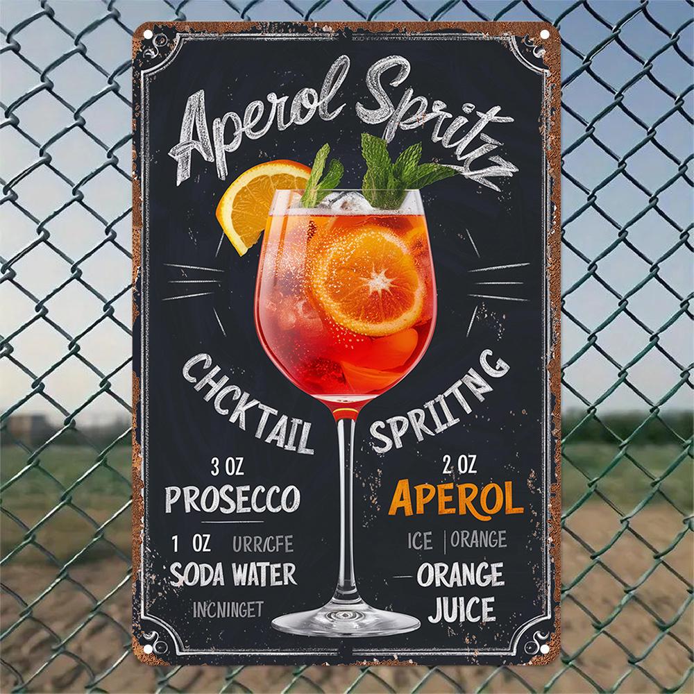 

Vintage Aperol SpritzRoostertail Cocktail Recipe Metal Tin Sign Rustic Wall Art for Home Bar Kitchen Game Room Cafe Dec aluminum 20x30cm