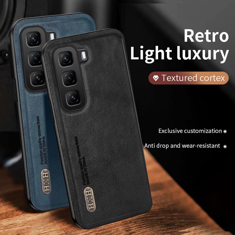 Magnetisk for Infinix Hot 60 Pro Plus 60 60i 60Pro Deksel Lær Full Kamerabeskyttelsesdeksel Mykt Støtsikkert Teksturert Cortex Skall