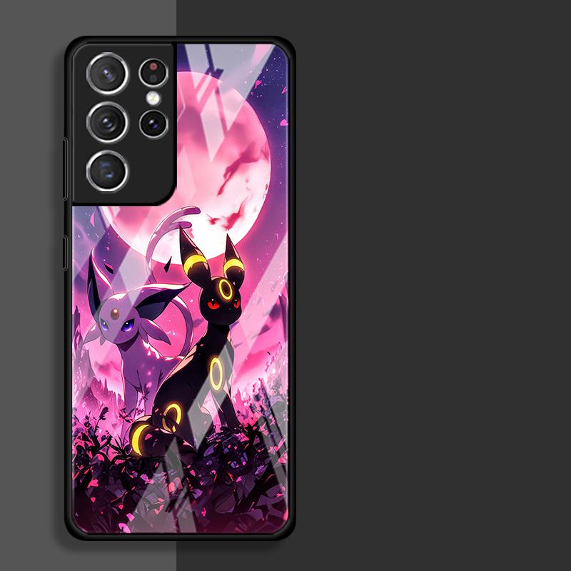 Luxury Phone Cover Glass Case for Samsung Galaxy S26 S25 Ultra S21 S22 S24 S20 FE S25+ S24+ S23+ S23 Plus Hot Anime Pokemon