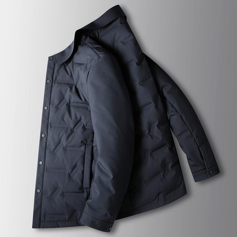 Autunno e Inverno Piuma d'Anatra Bianca Mezza Età e Giovani Calda Versione Camicia Casual Leggera Giacca Piumino da Uomo
