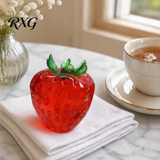 Soft Stress Ball Clear Strawberry Toy, Giant Red Pink Squeeze TPR Toy for Relieve Stress, Fake Fruit Sensory Fidget Relief Gadget
