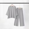 Women's Solid Vintage Pants Set Cotton Linen Casual Long Sleeve Loose Cotton Set