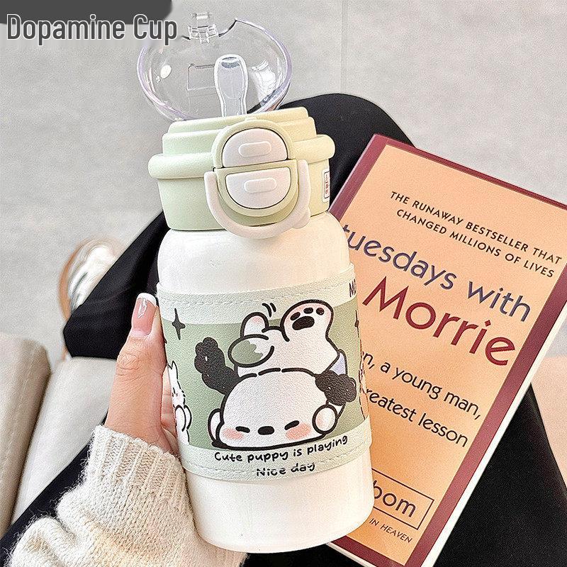 Qiwei Stainless Steel Straw Thermos Bottle