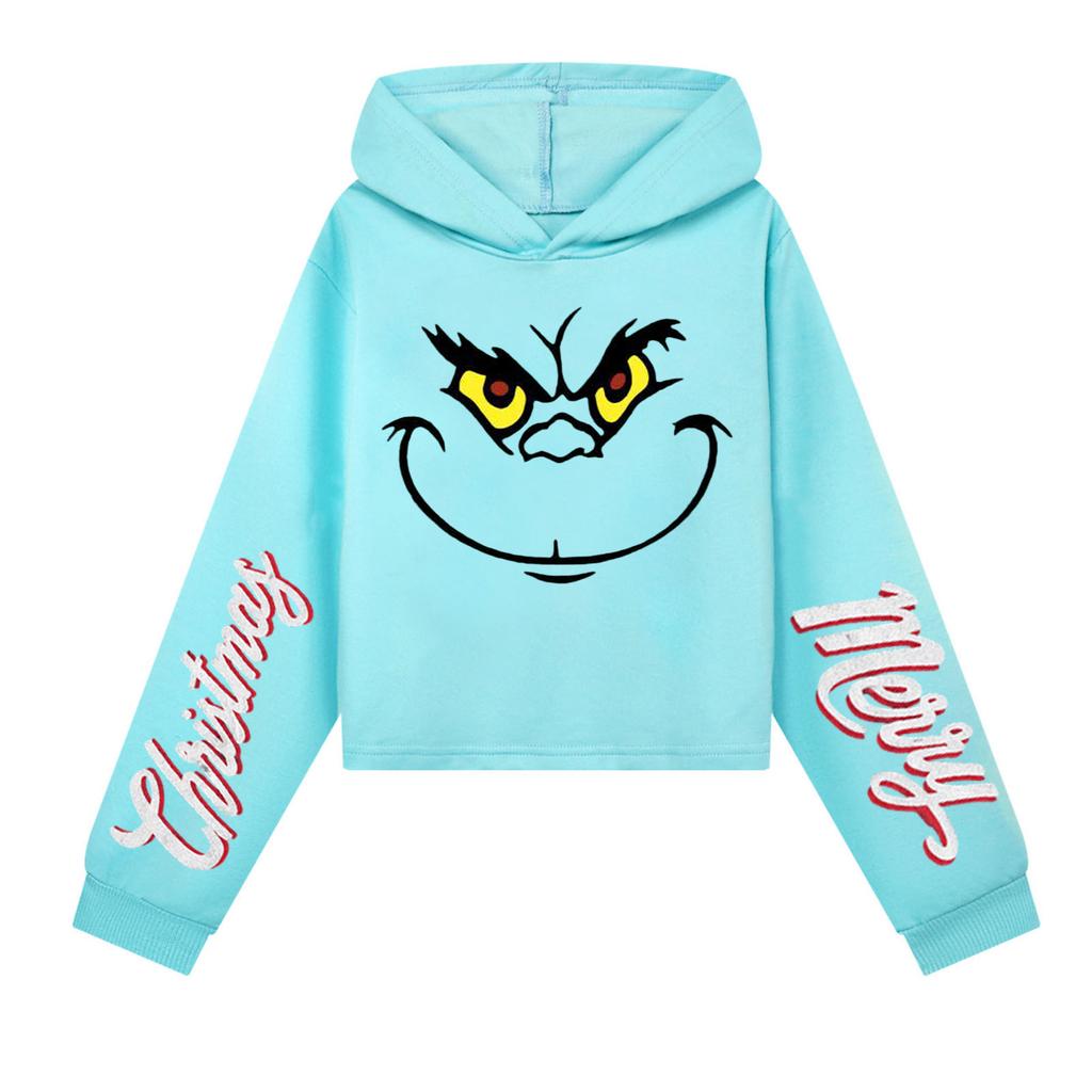 Uformell mote for barn Juleprintet hettegenser med lange ermer (Uten snøring)