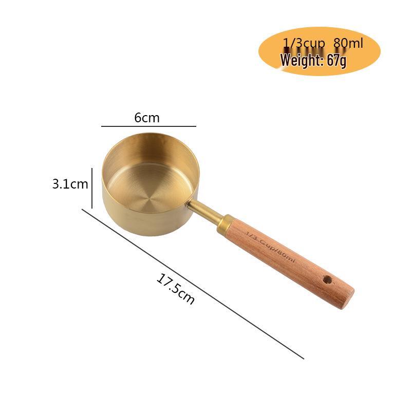 8-delige RVS Maatbeker & Lepel Set met Aciahout Handvatten voor Bakken