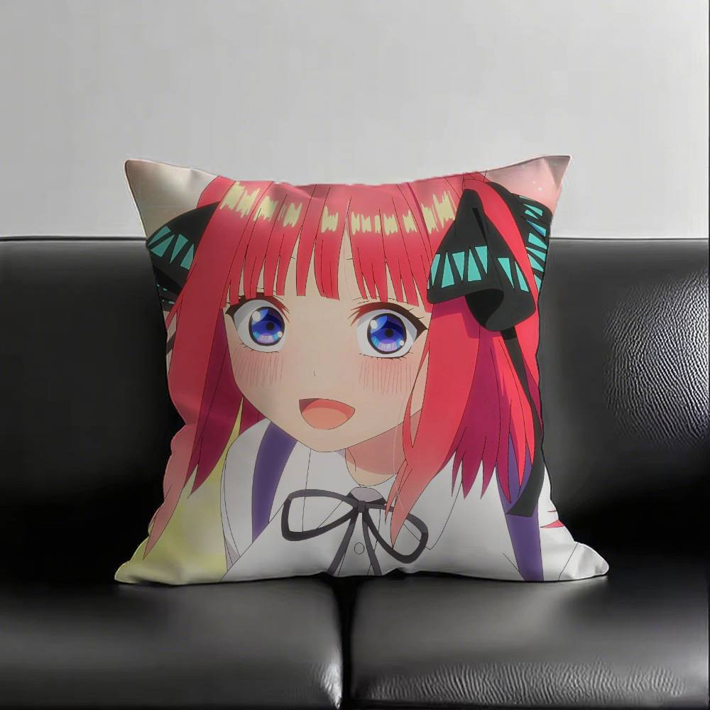 Nakano Nino LOVE Anime The Quintessential Quintuplets Pillow Case Fashion Square Pillowcase Sofa Room Ins Decoration Leisure